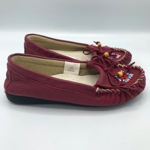 Boho/Aztec Beaded Leather Moccasins Comfort Case